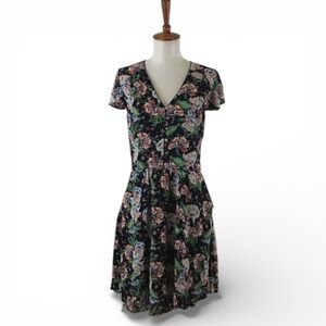 J. Crew Floral Dress Women’s 0 Short Sleeve‎ V-Neck Knee Length A-Line